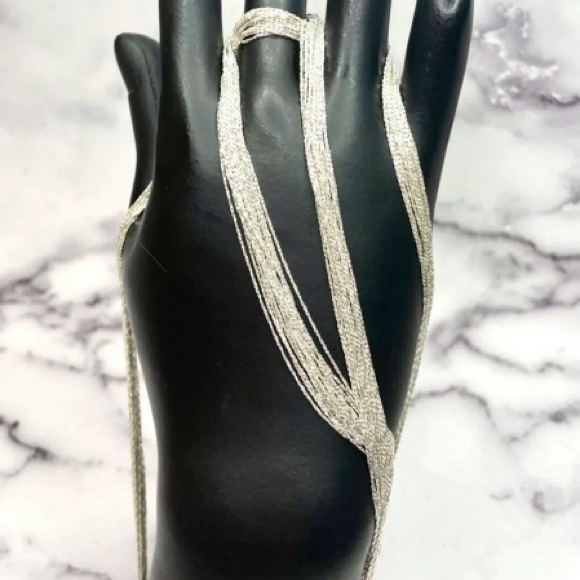 15 Strand 36” Modern Liquid Silver Necklace - Picture 9 of 10